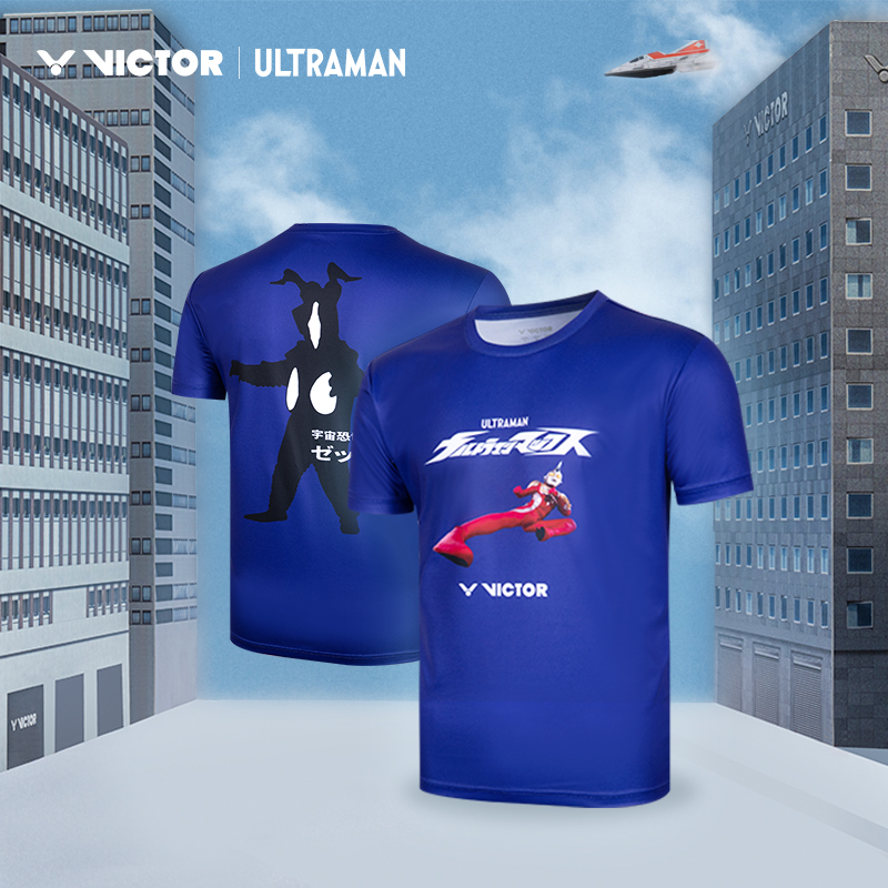 Victor X Ultraman Sports Shirt T-502UTM Blue UNISEX