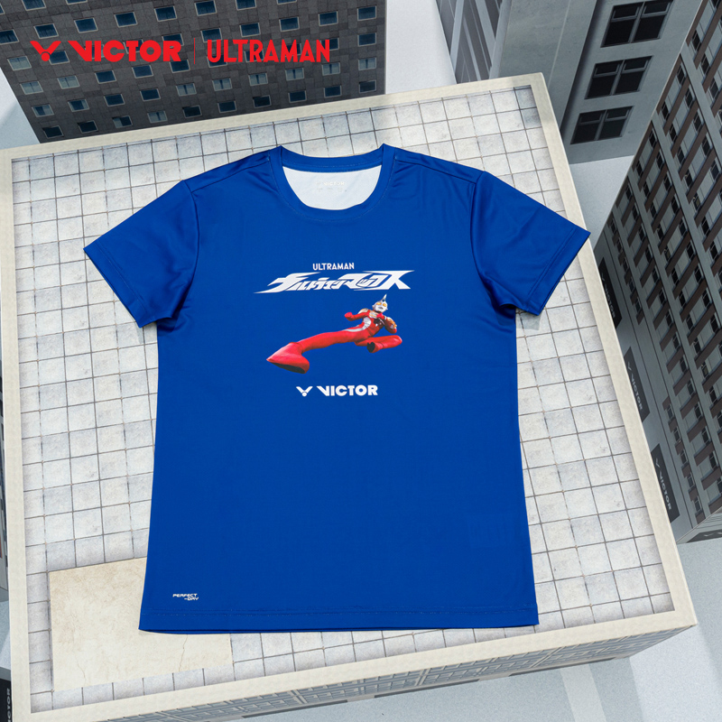 Victor X Ultraman Sports Shirt T-502UTM Blue UNISEX