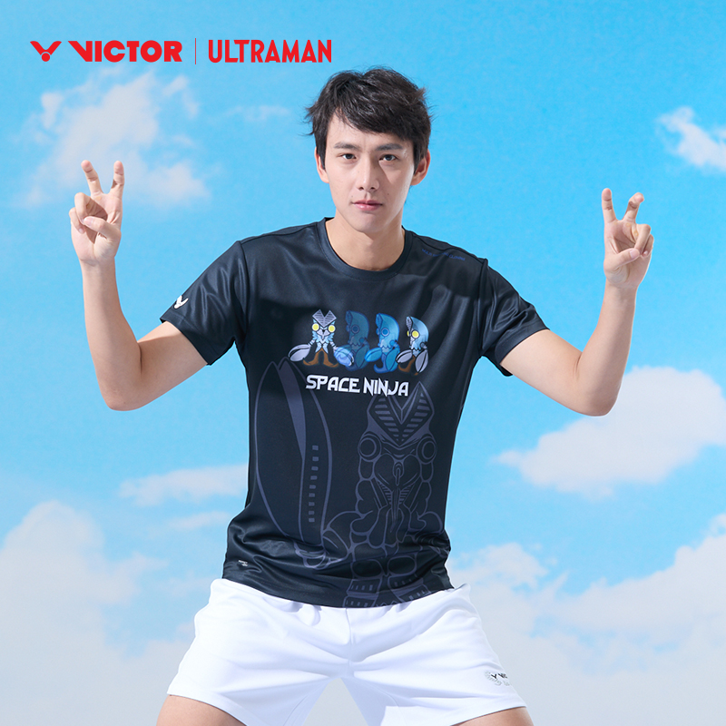 Victor X Ultraman Sports Shirt T-514UTM Black UNISEX