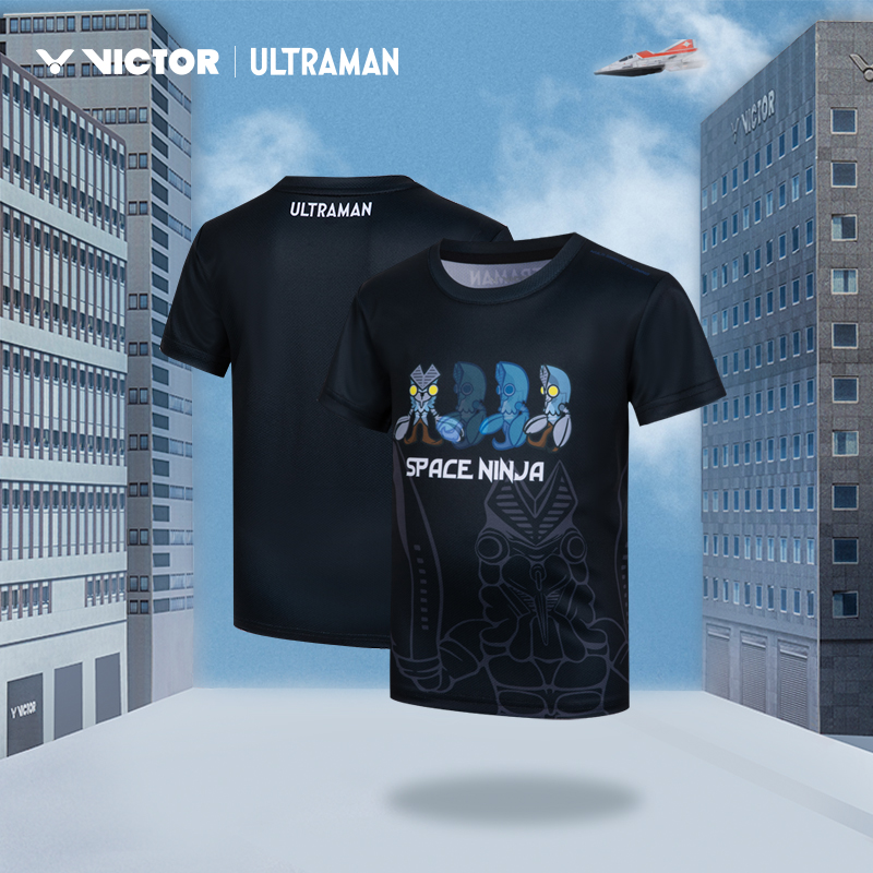 Victor X Ultraman Sports Shirt T-514UTM Black UNISEX