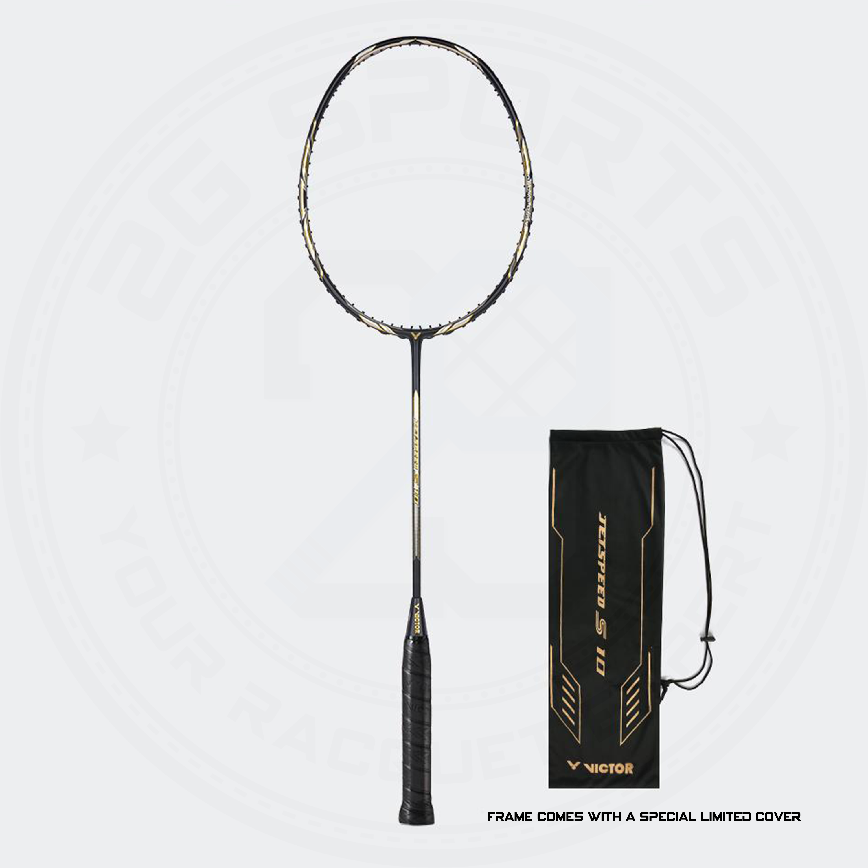 Victor Jetspeed S10 Badminton Racquet Black/ Gold Limited Edition 4U(83g)G5 (Clearance)