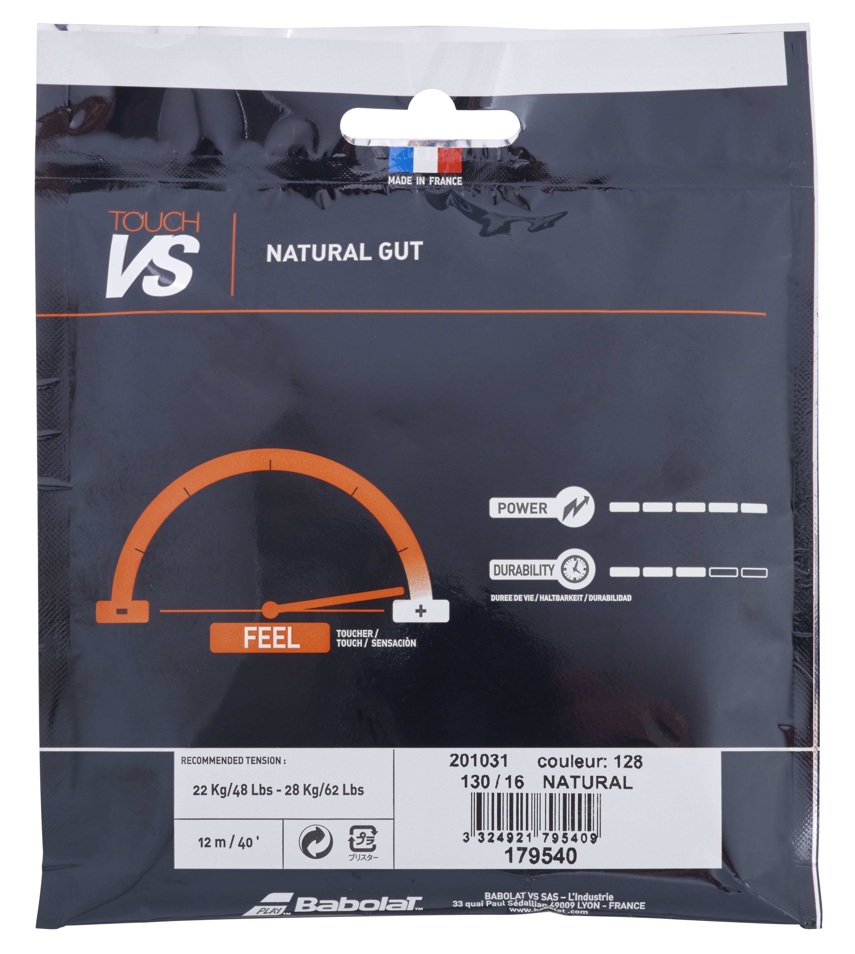 Babolat Touch VS 1.3 Nature Gut Tennis String 12M Single Pack