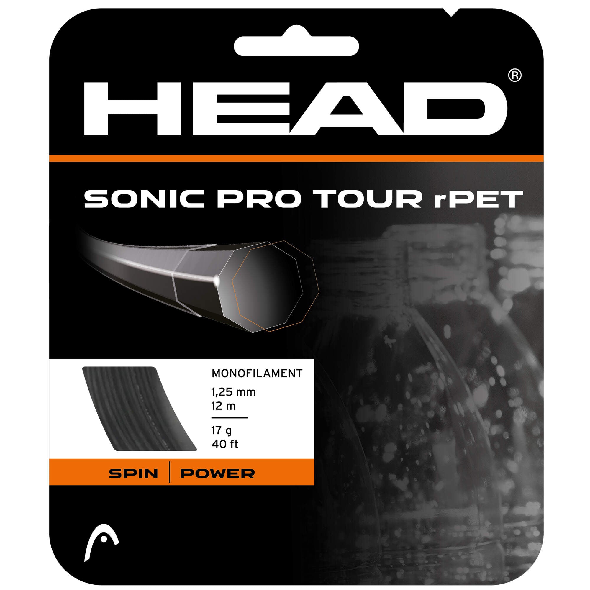 Head Sonic Pro Tour rPET 1.25 Tennis String Single Pack