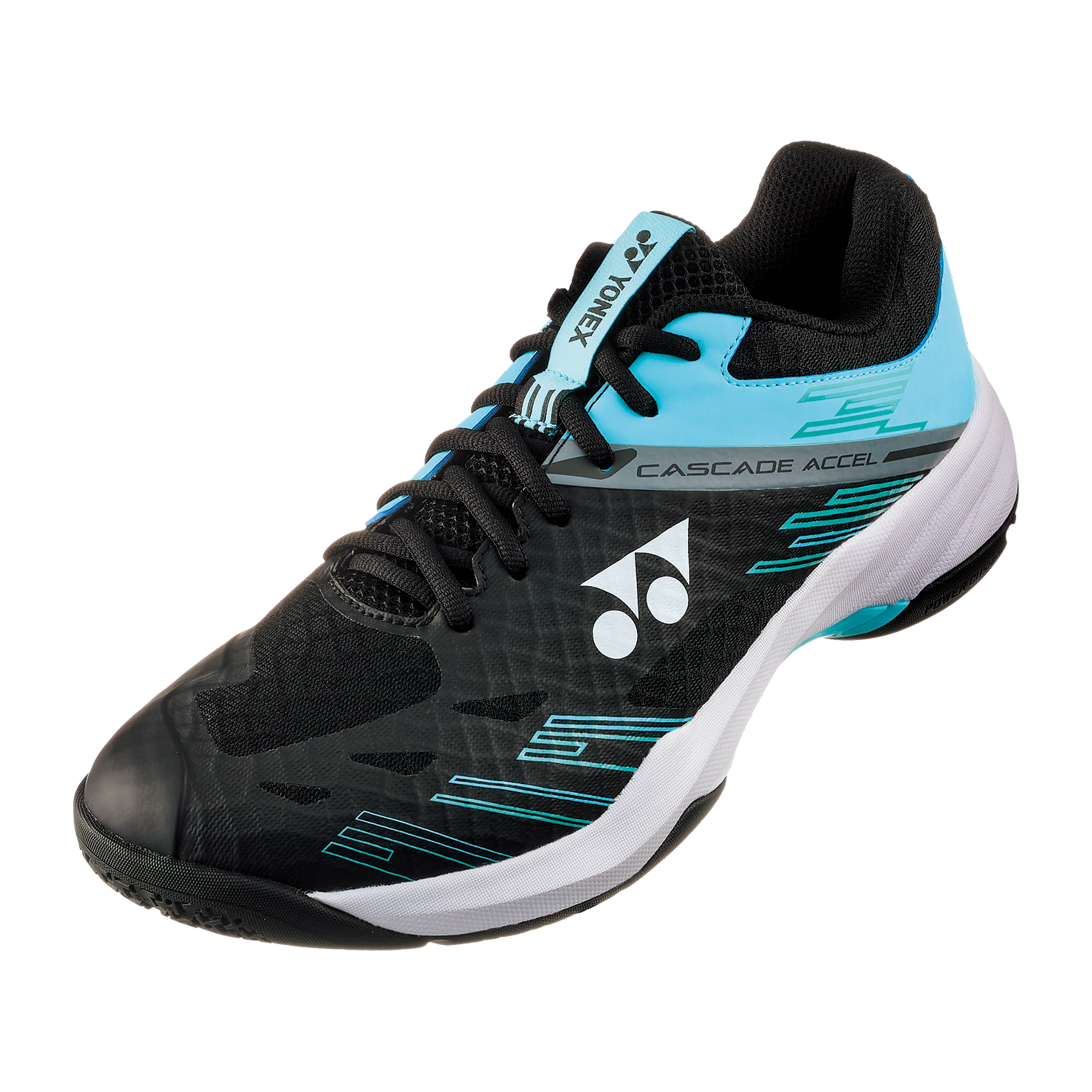 Yonex Power Cushion Cascade Accel WIDE Badminton Shoes Black/ IceBlue MEN'S