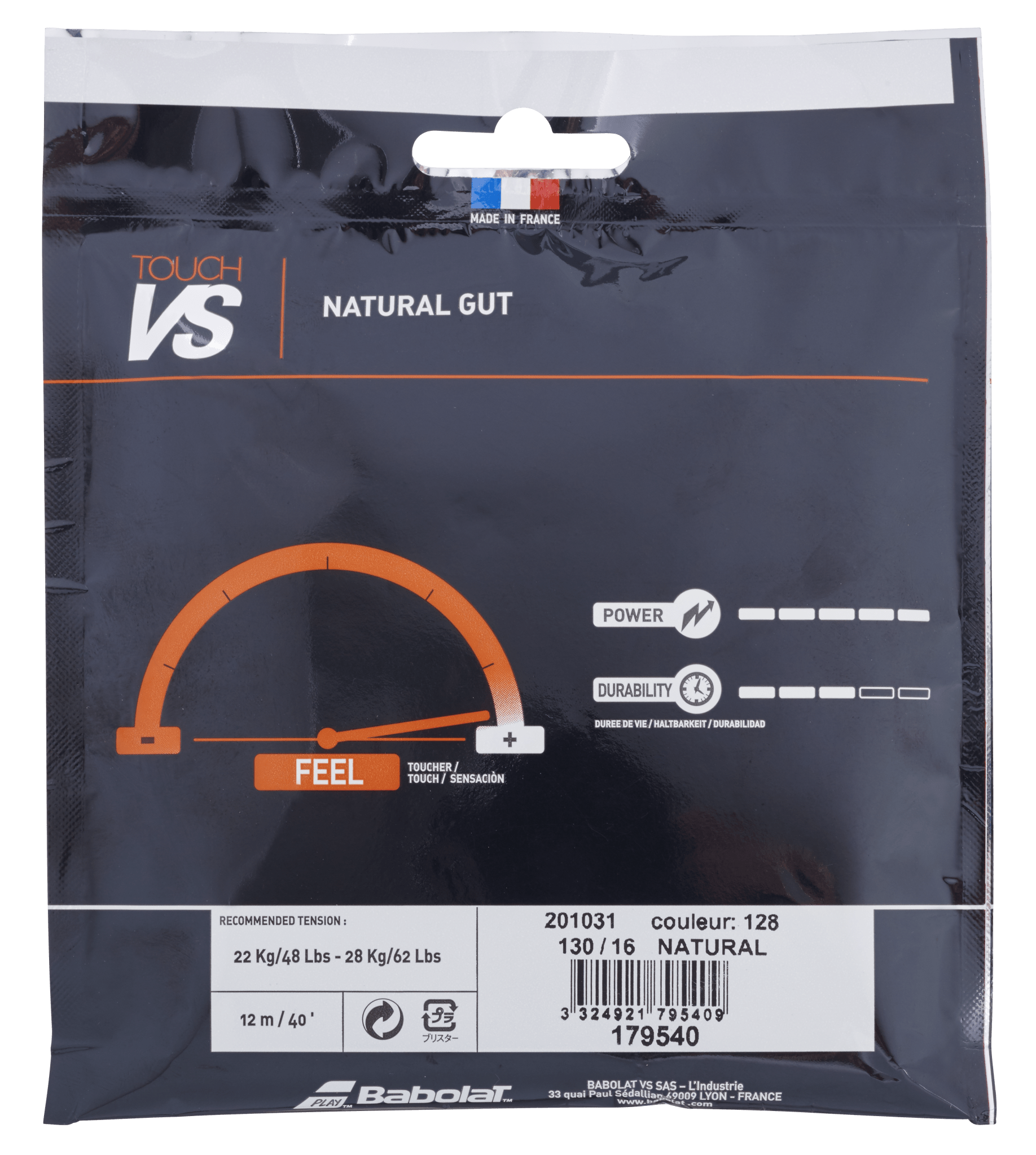 Babolat Touch VS 1.3 Nature Gut Tennis String 12M Single Pack - 2G SPORTS