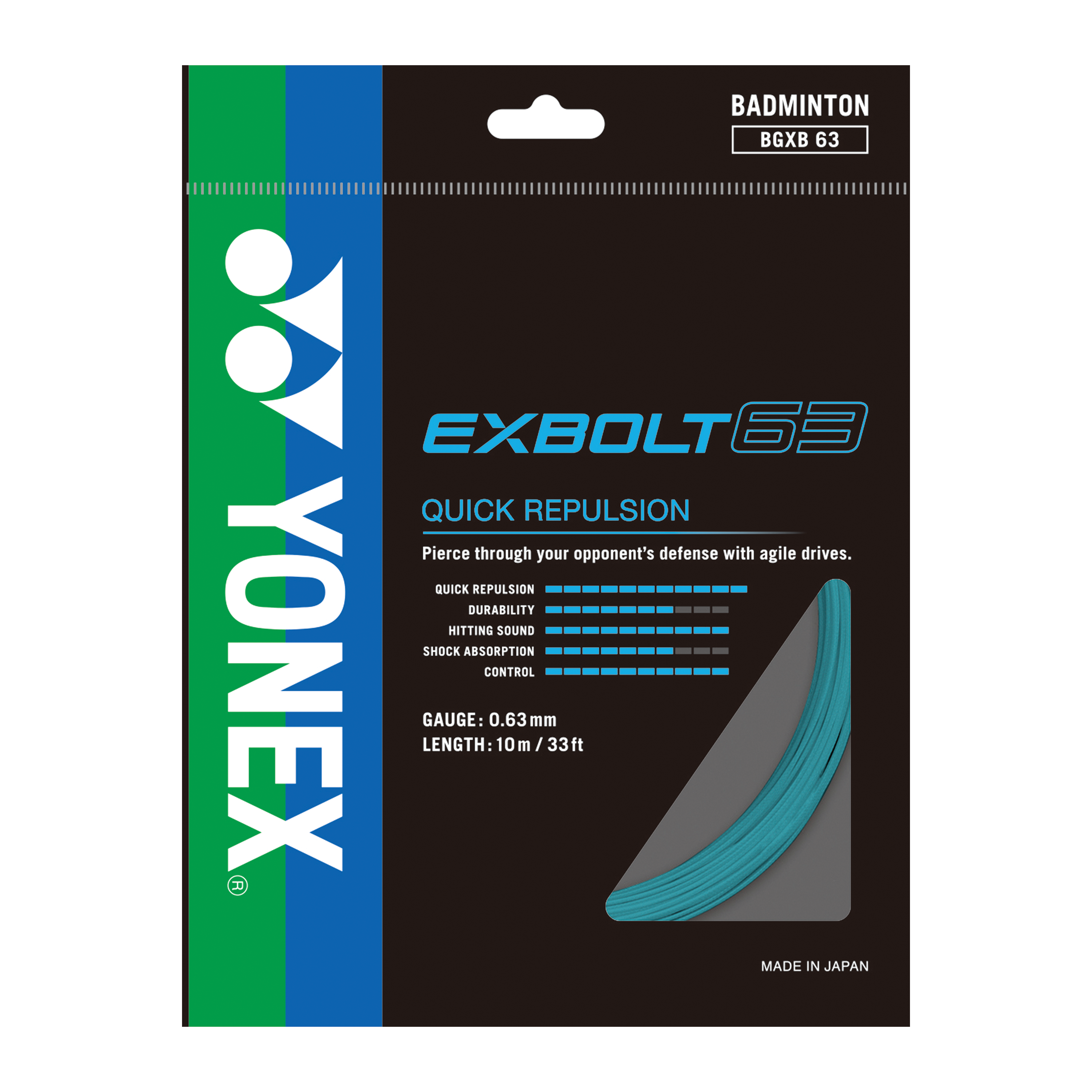 Yonex BG EXBOLT 63 Badminton String 10m Single pack