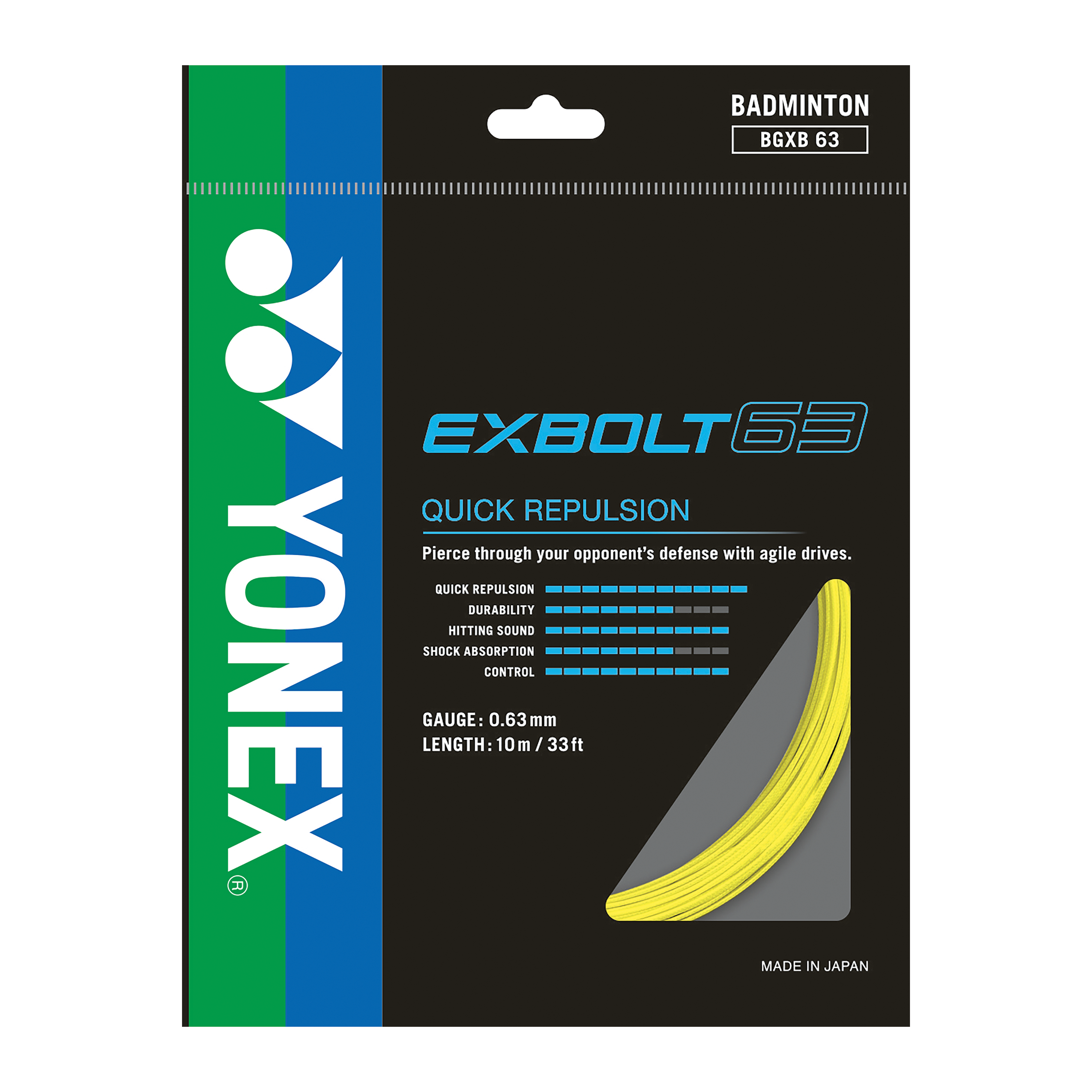 Yonex BG EXBOLT 63 Badminton String 10m Single pack