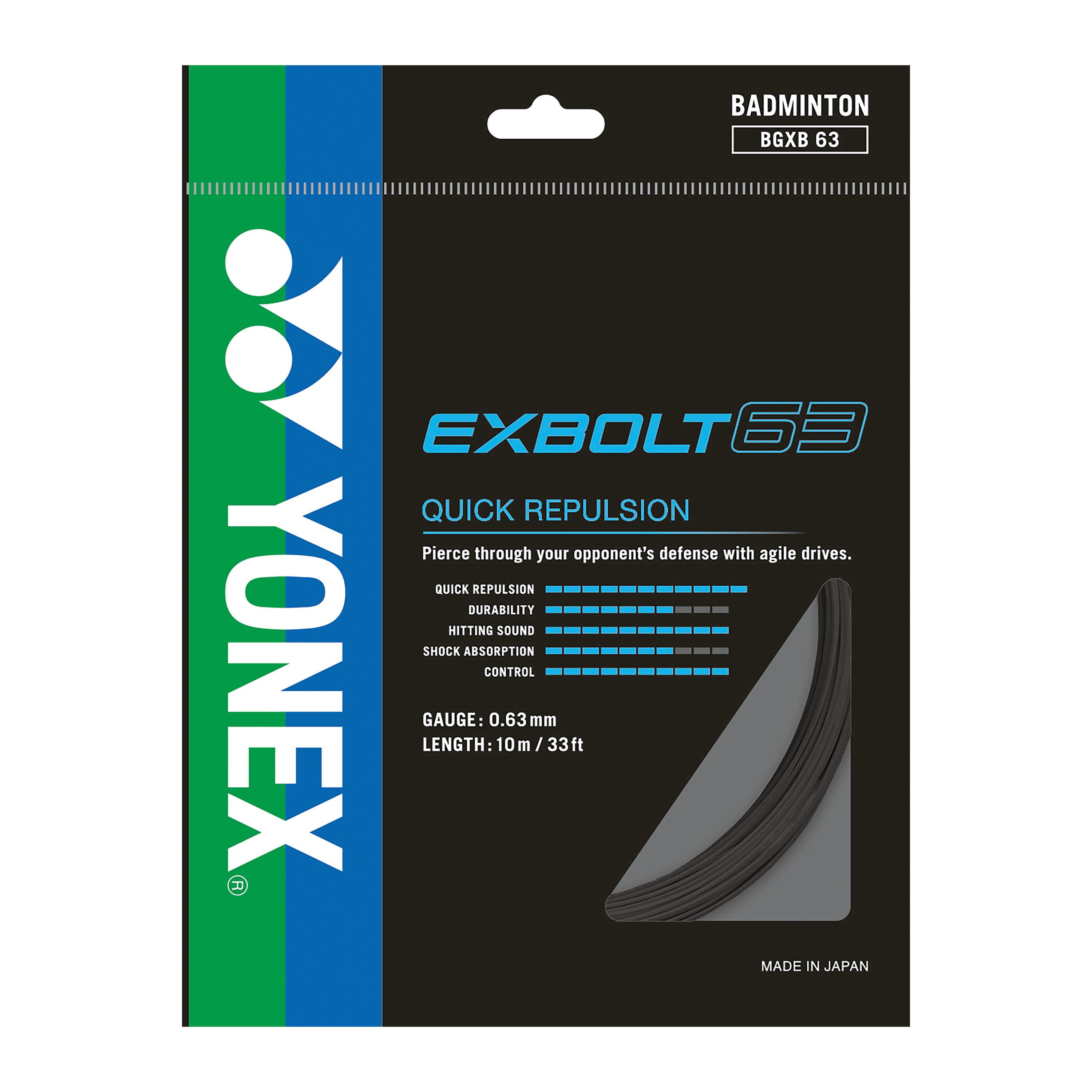 Yonex BG EXBOLT 63 Badminton String 10m Single pack