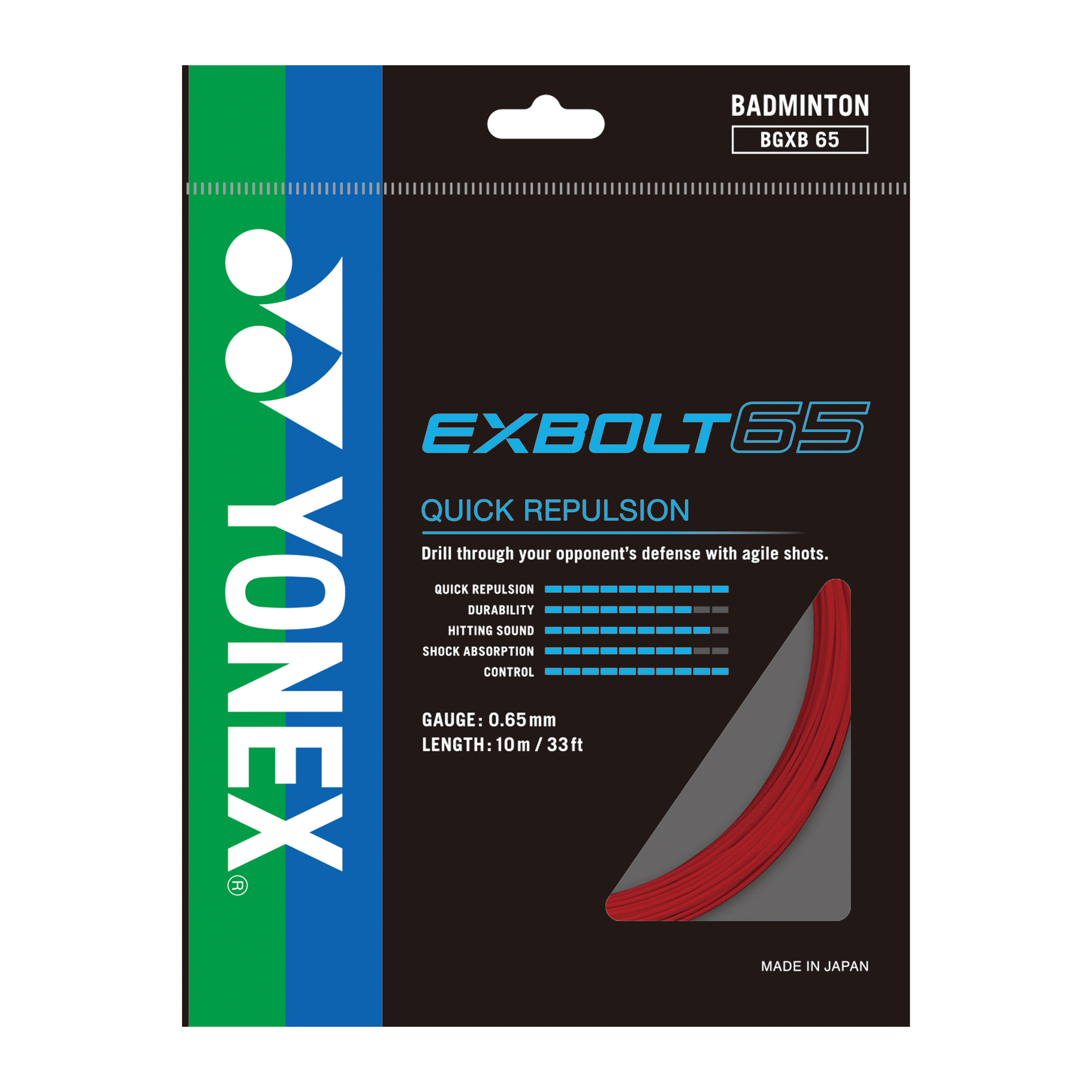 Yonex BG EXBOLT 65 Badminton String 10m Single pack