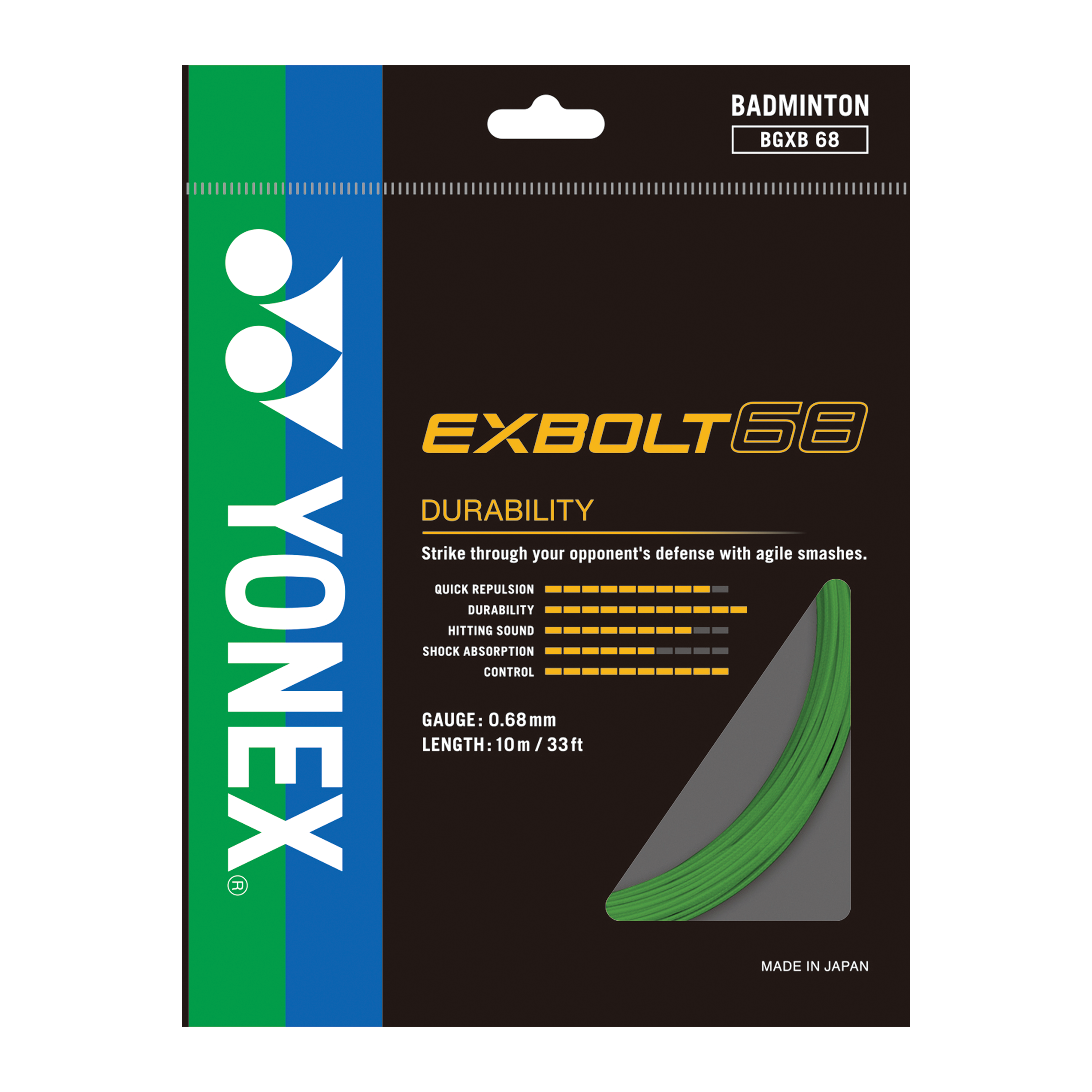 Yonex BG EXBOLT 68 Badminton String 10m Single pack