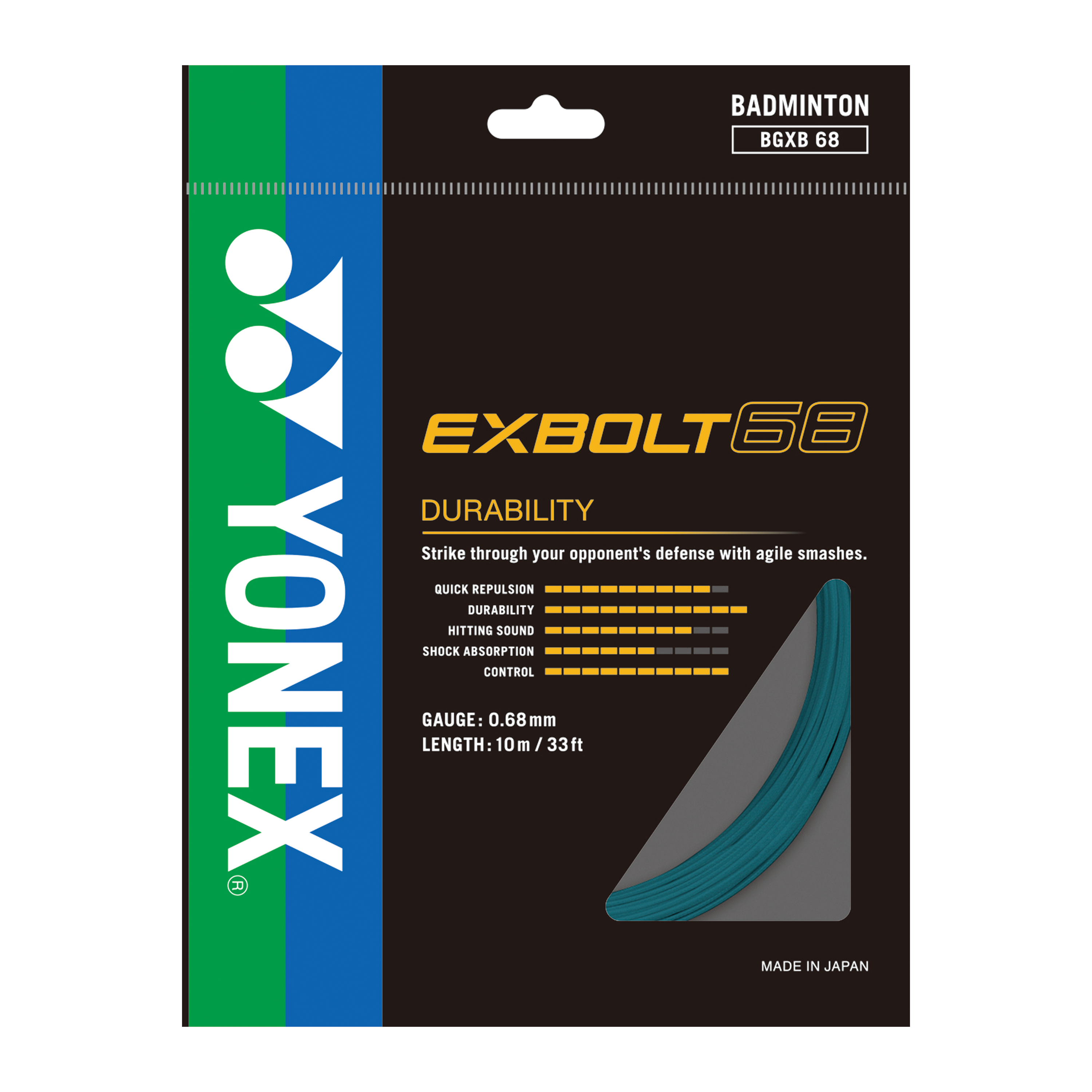 Yonex BG EXBOLT 68 Badminton String 10m Single pack