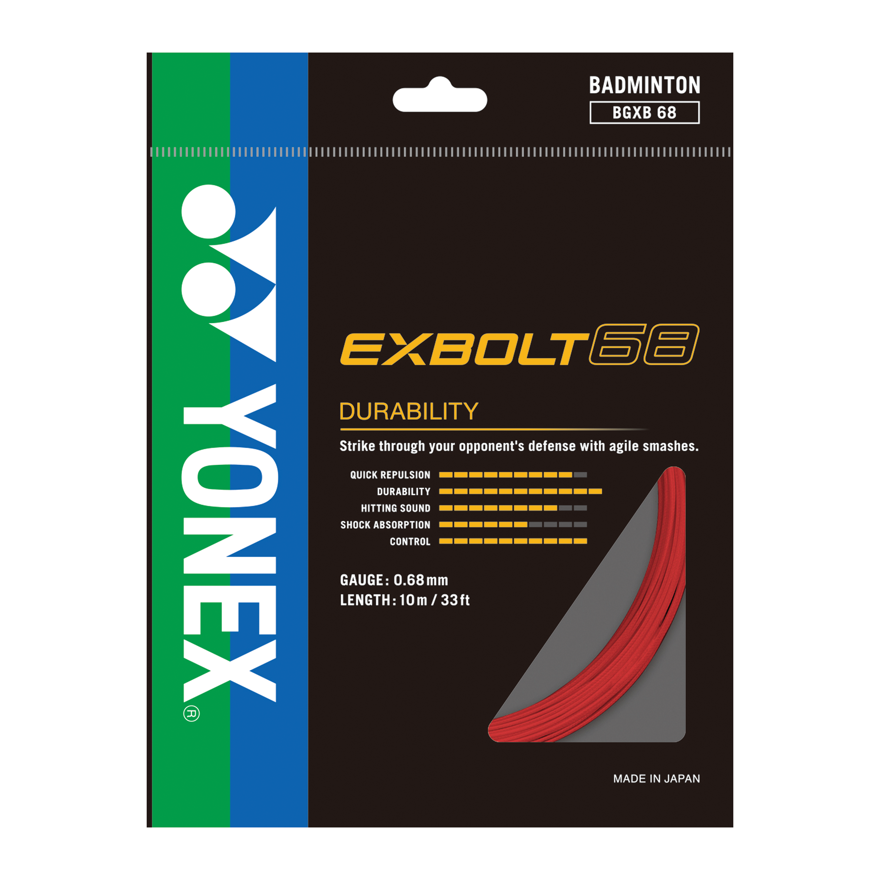 Yonex BG EXBOLT 68 Badminton String 10m Single pack