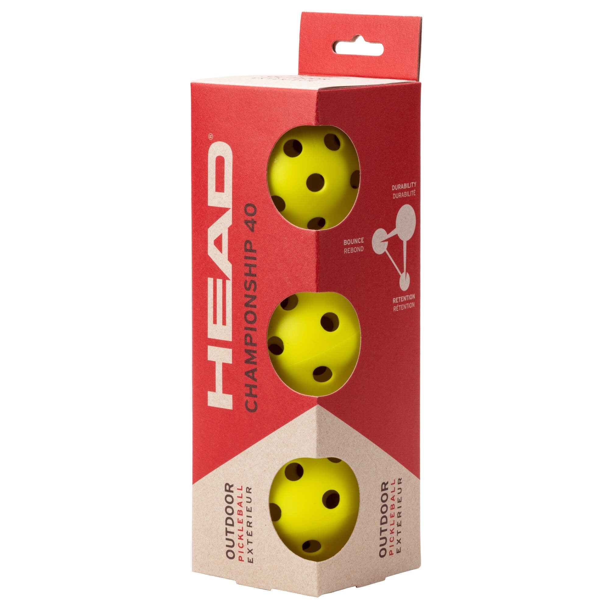 Head 3 Ball Championship 40 Outdoor Pickleball Balls - 2G SPORTS