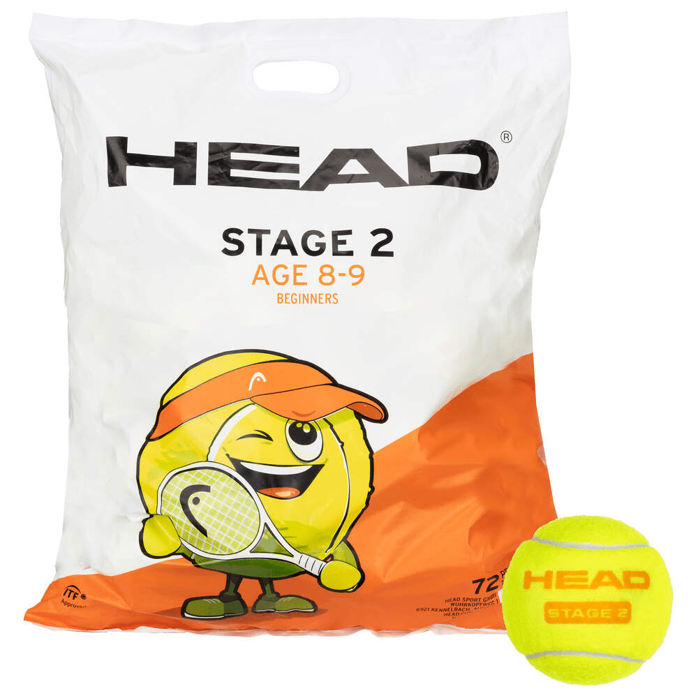 Head Stage 2 Orange 72 Tennis Ball Polybag - 2G SPORTS