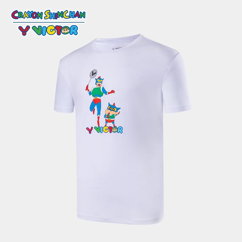 Victor X Crayon Shin-Chan Sports Shirt T-402CS A White UNISEX