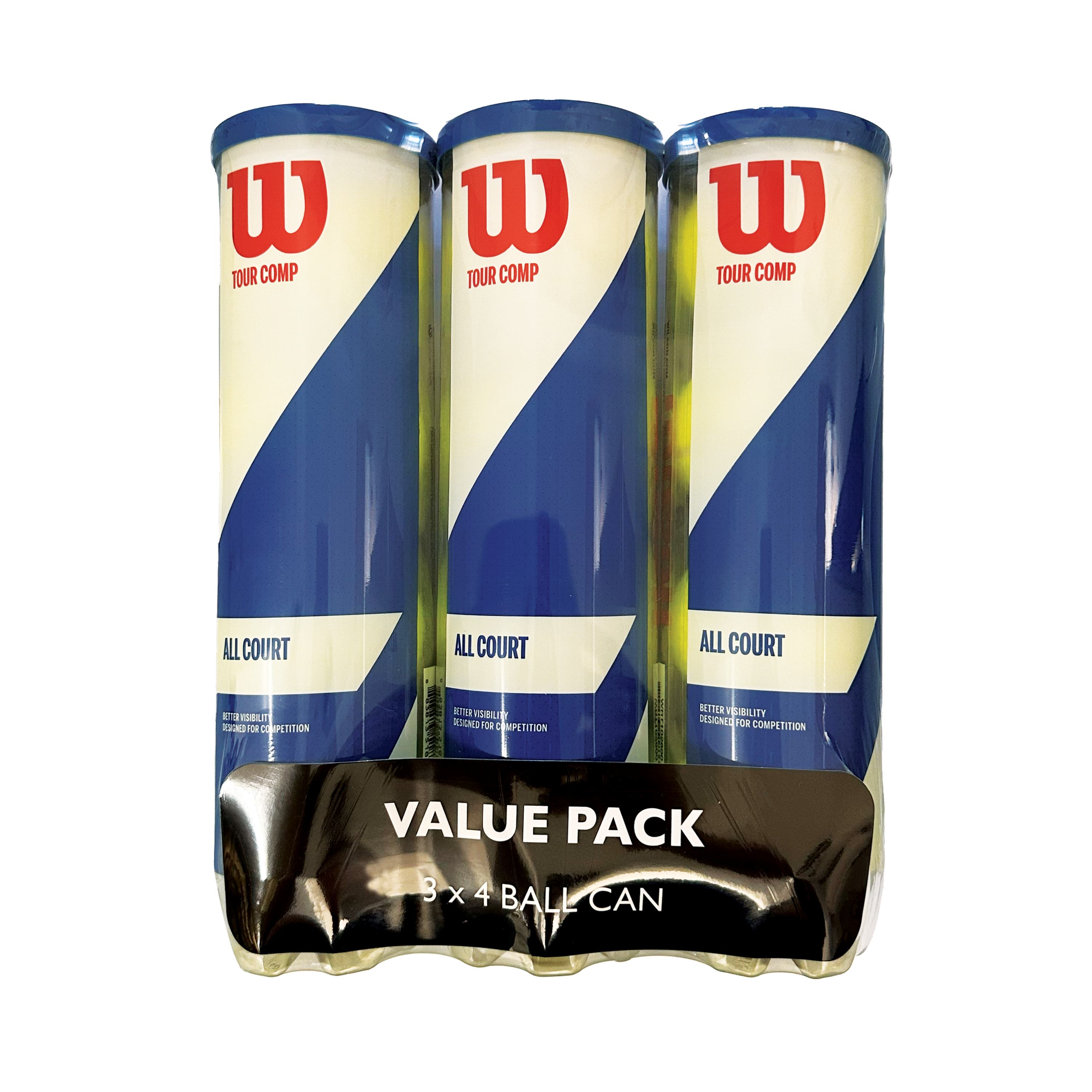 Wilson Tour Comp 4 Ball 3 Can Value Pack Tennis Balls