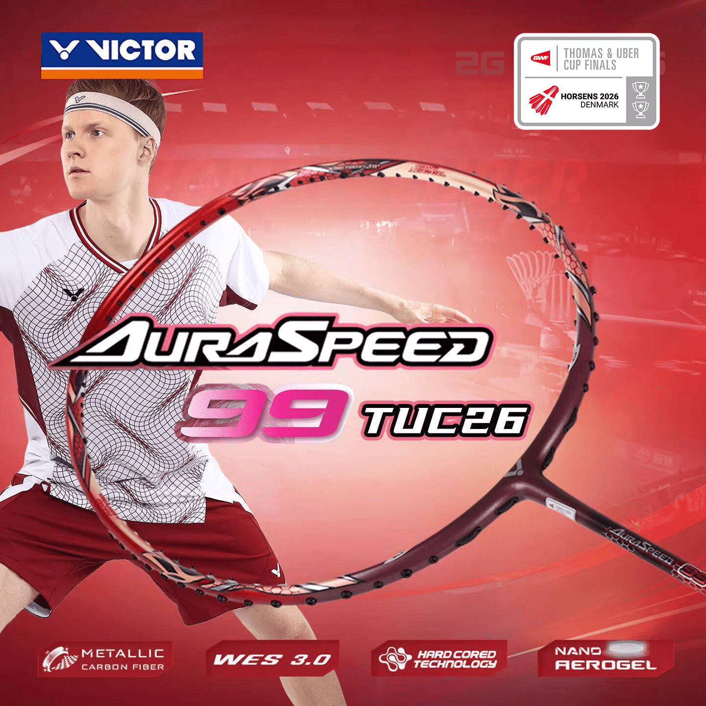 Victor Auraspeed 99TUC26 Metallic Badminton Racquet (UNSTRUNG) - 2G SPORTS