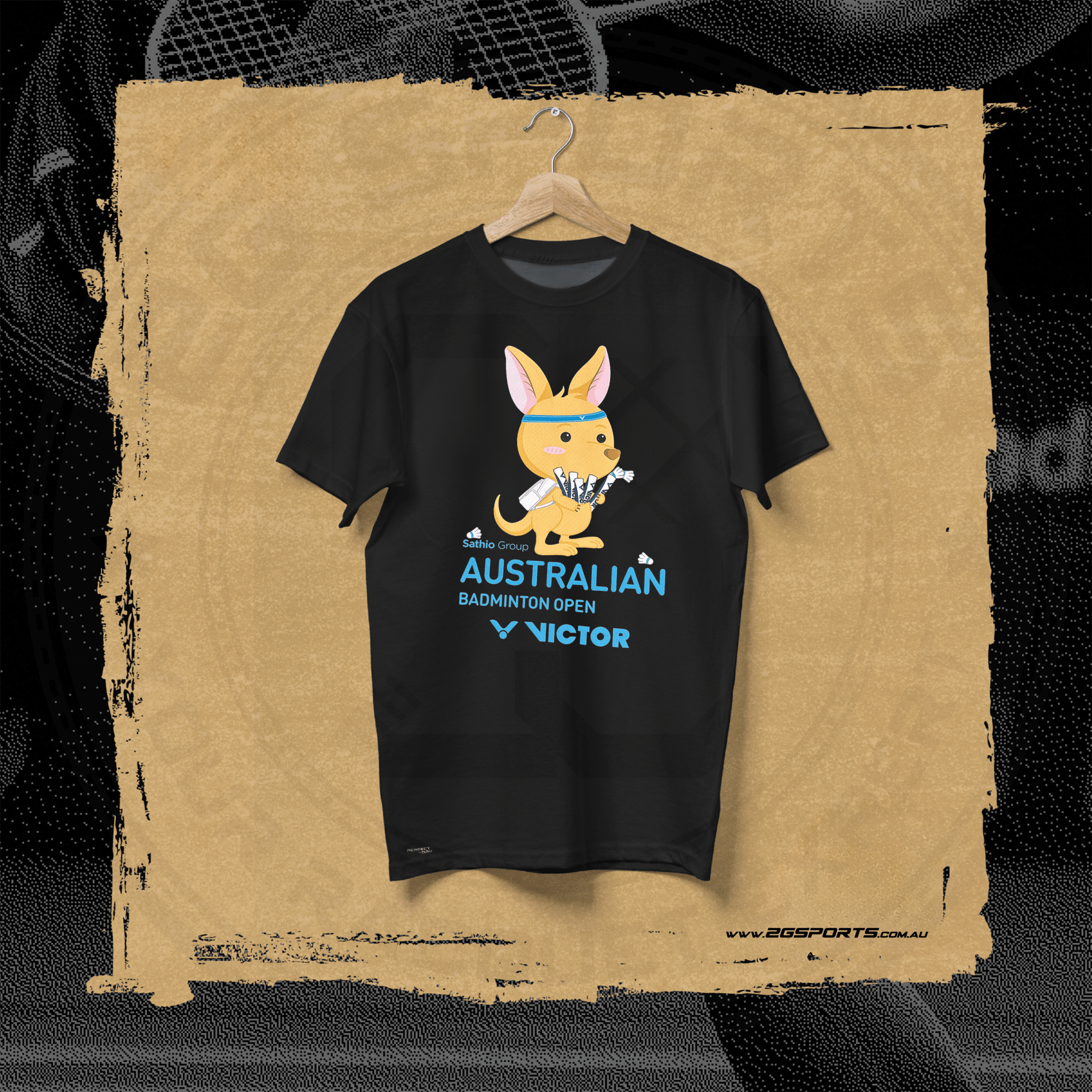 Victor Australian Badminton Open Souvenir Sports Shirt T-ABO25 C (Black) MEN'S - 2G SPORTS