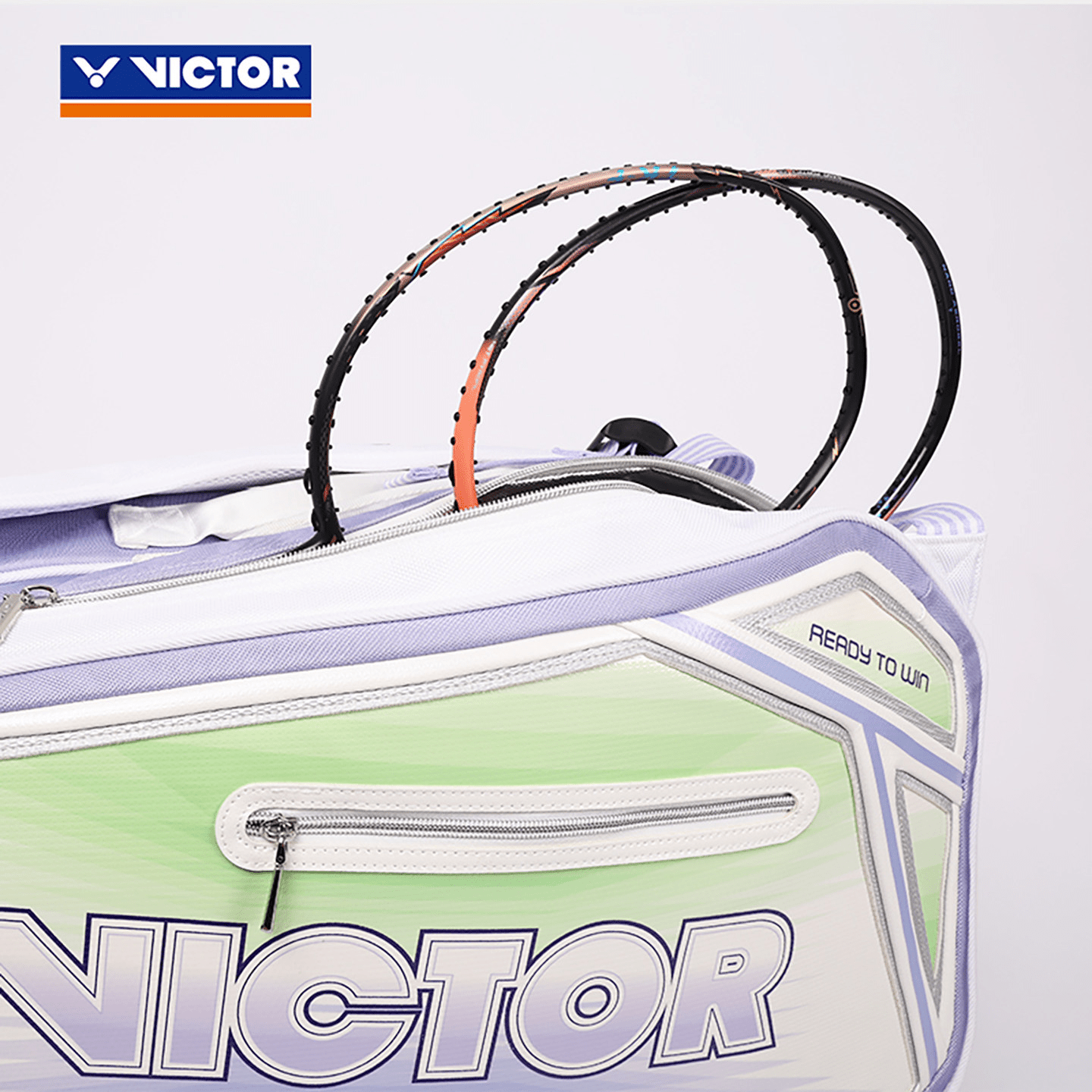 Victor Badminton Racquet Bag (6pcs) BR9216 AJ (White/ Purple) - 2G SPORTS