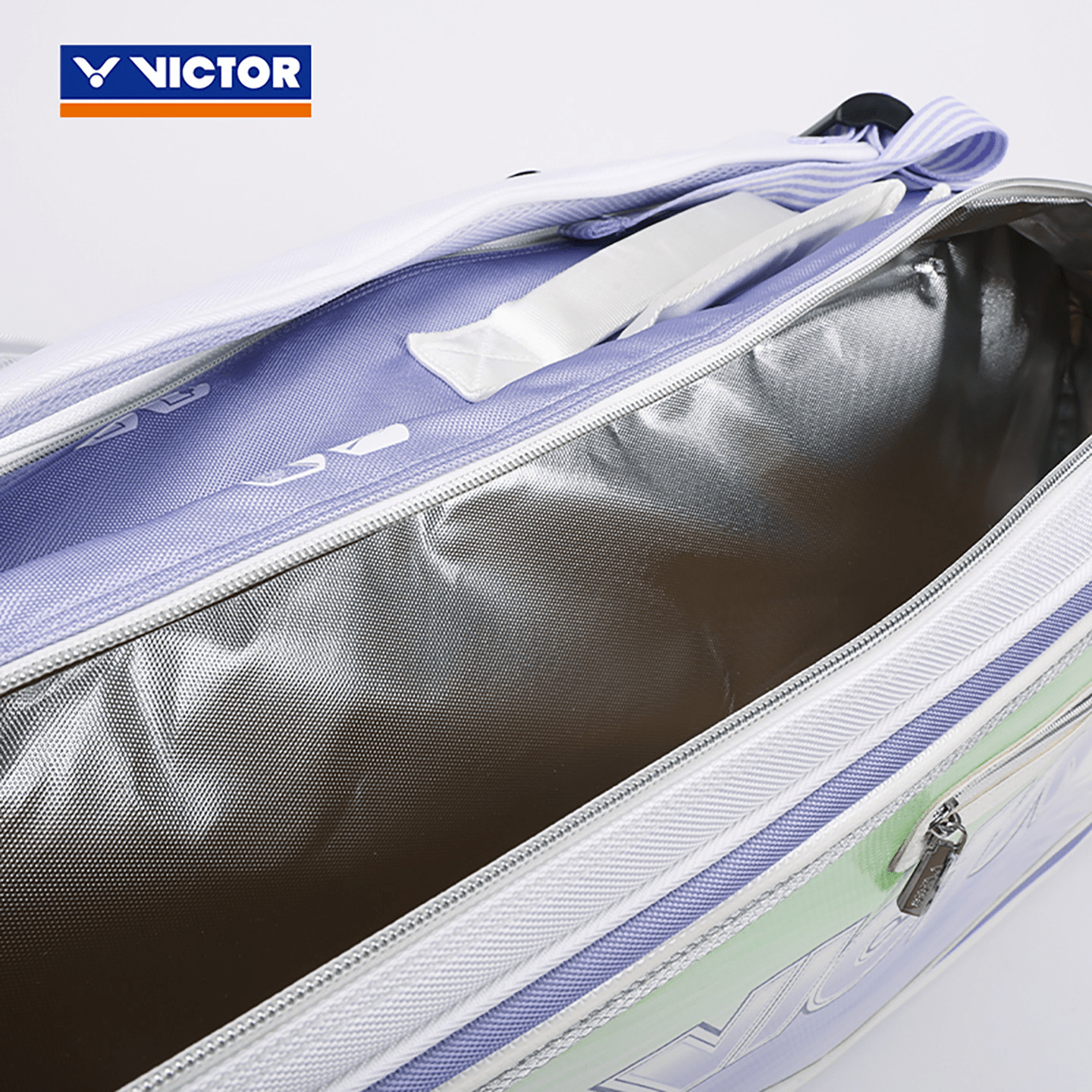Victor Badminton Racquet Bag (6pcs) BR9216 AJ (White/ Purple) - 2G SPORTS