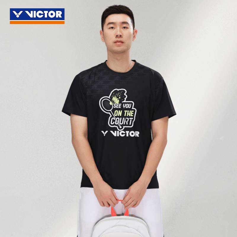 Victor Badminton Sports Shirt T-45016 C (Black) UNISEX (Clearance) - 2G SPORTS
