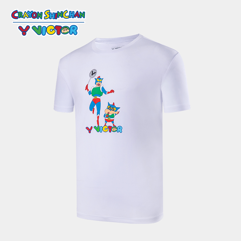 Victor X Crayon Shin-Chan Sports Shirt T-402CS A (White) UNISEX (Clearance) - 2G SPORTS