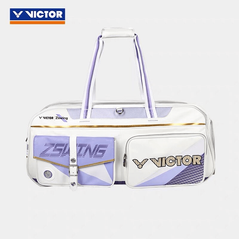 Victor X ZSW Badminton Tournament Bag (6pcs) BR5680ZSW (White/ Pastel Lilac) - 2G SPORTS