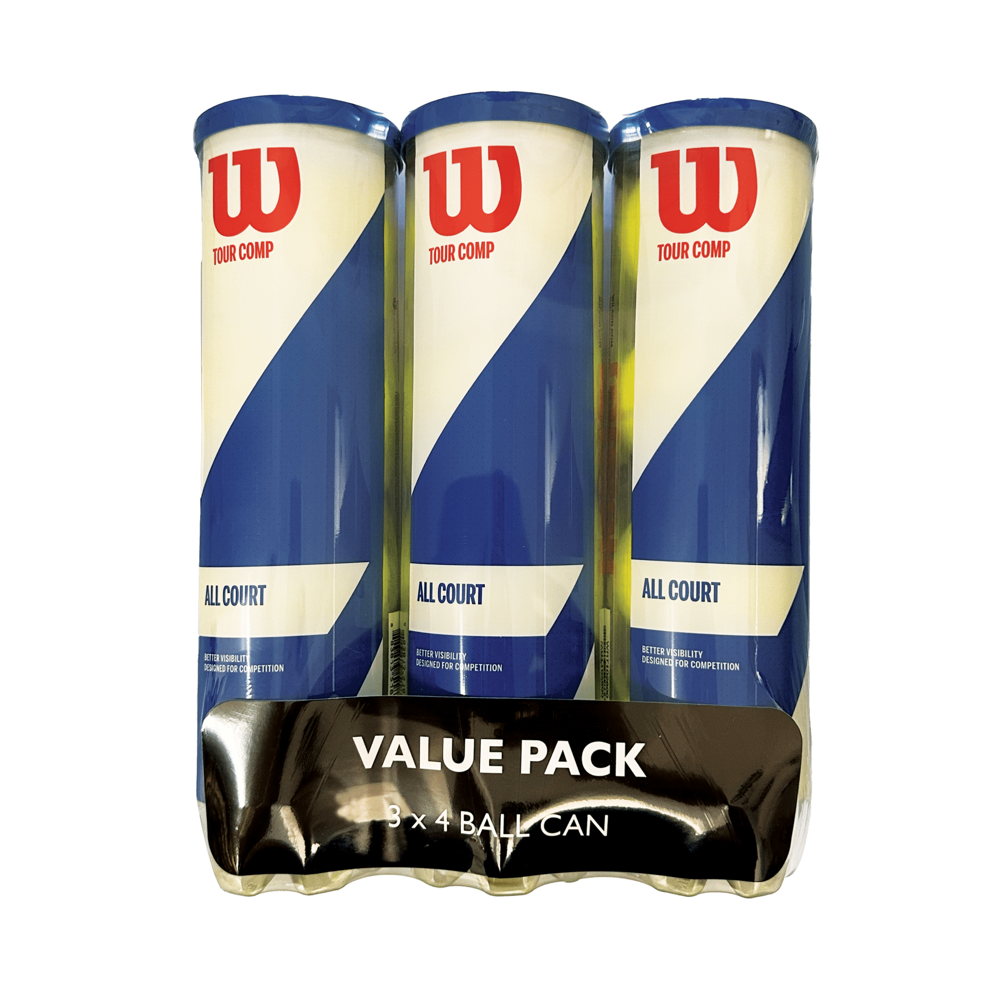 Wilson Tour Comp 4 Ball 3 Can Value Pack Tennis Balls - 2G SPORTS