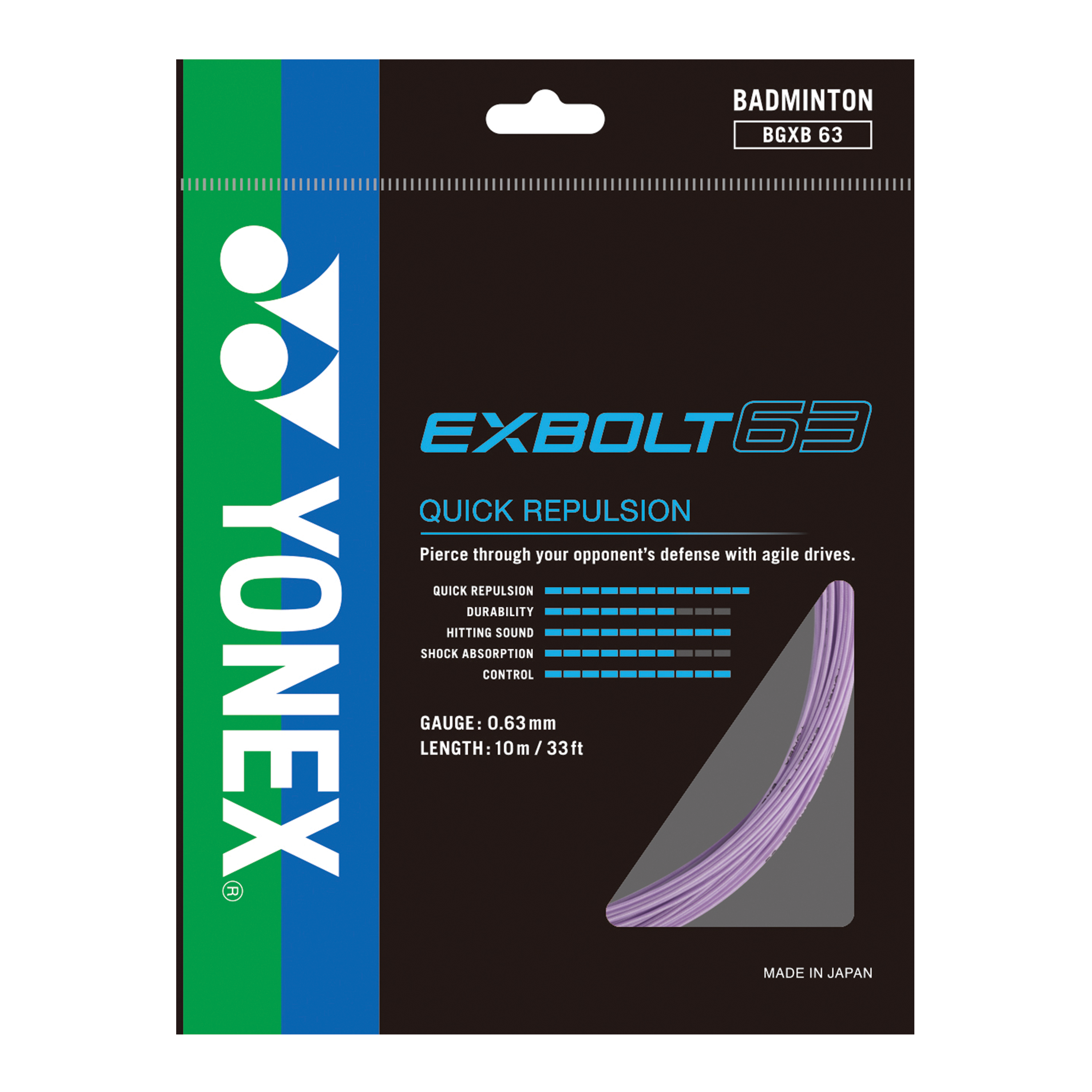 Yonex BG EXBOLT 63 Badminton String Single Pack