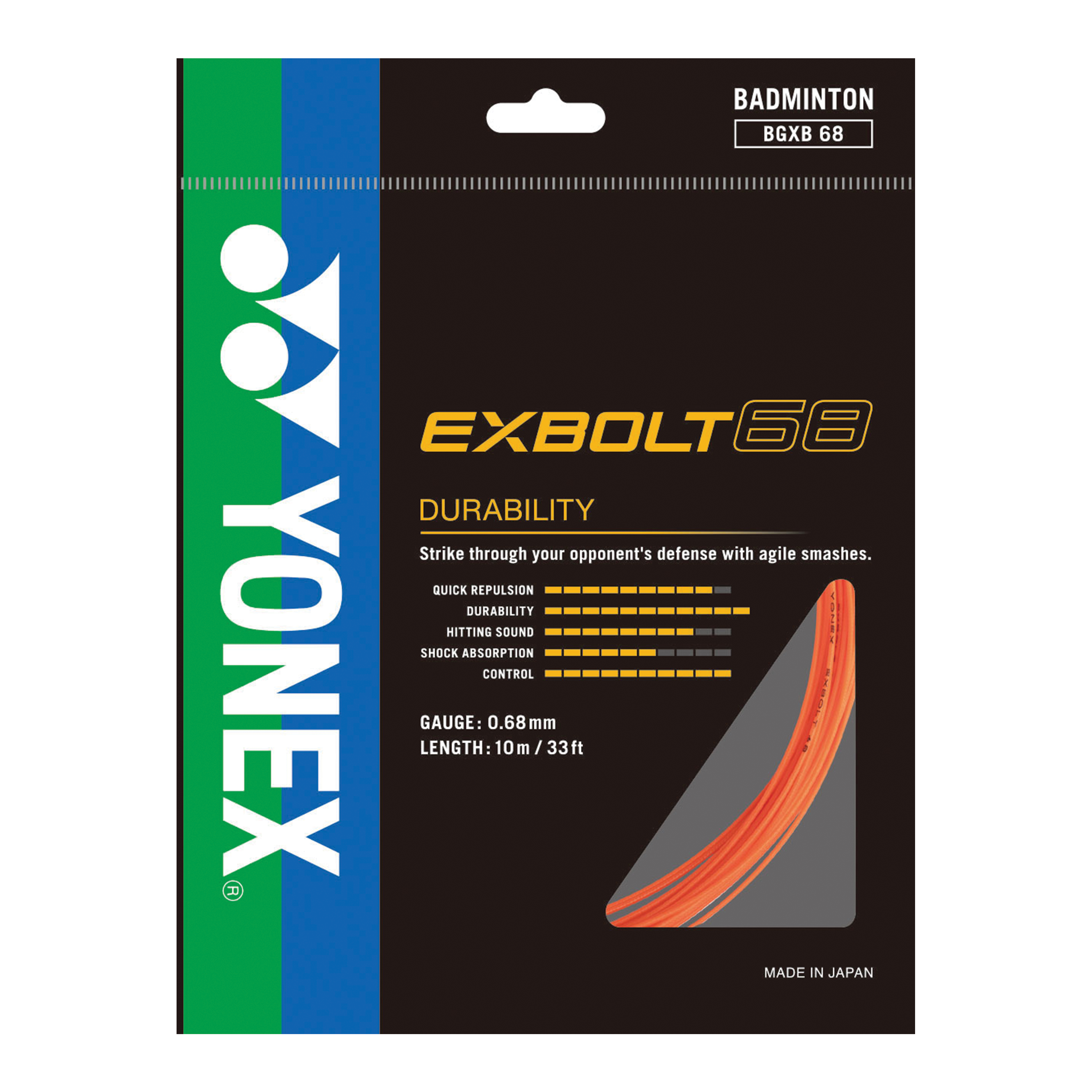 Yonex BG EXBOLT 68 Badminton String Single Pack