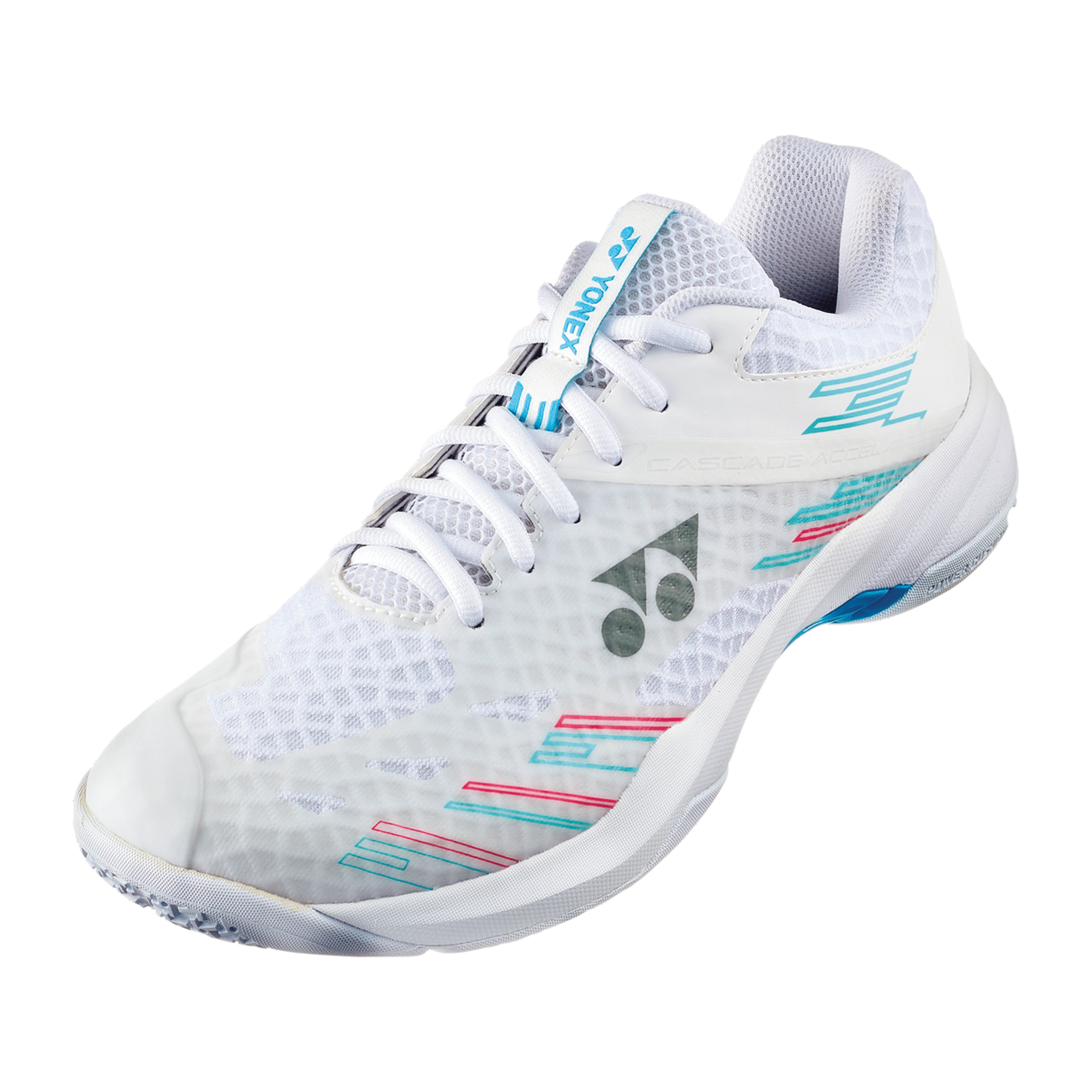 Yonex Power Cushion Cascade Accel WIDE Badminton Shoes (White/ SkyBlue) UNISEX - 2G SPORTS