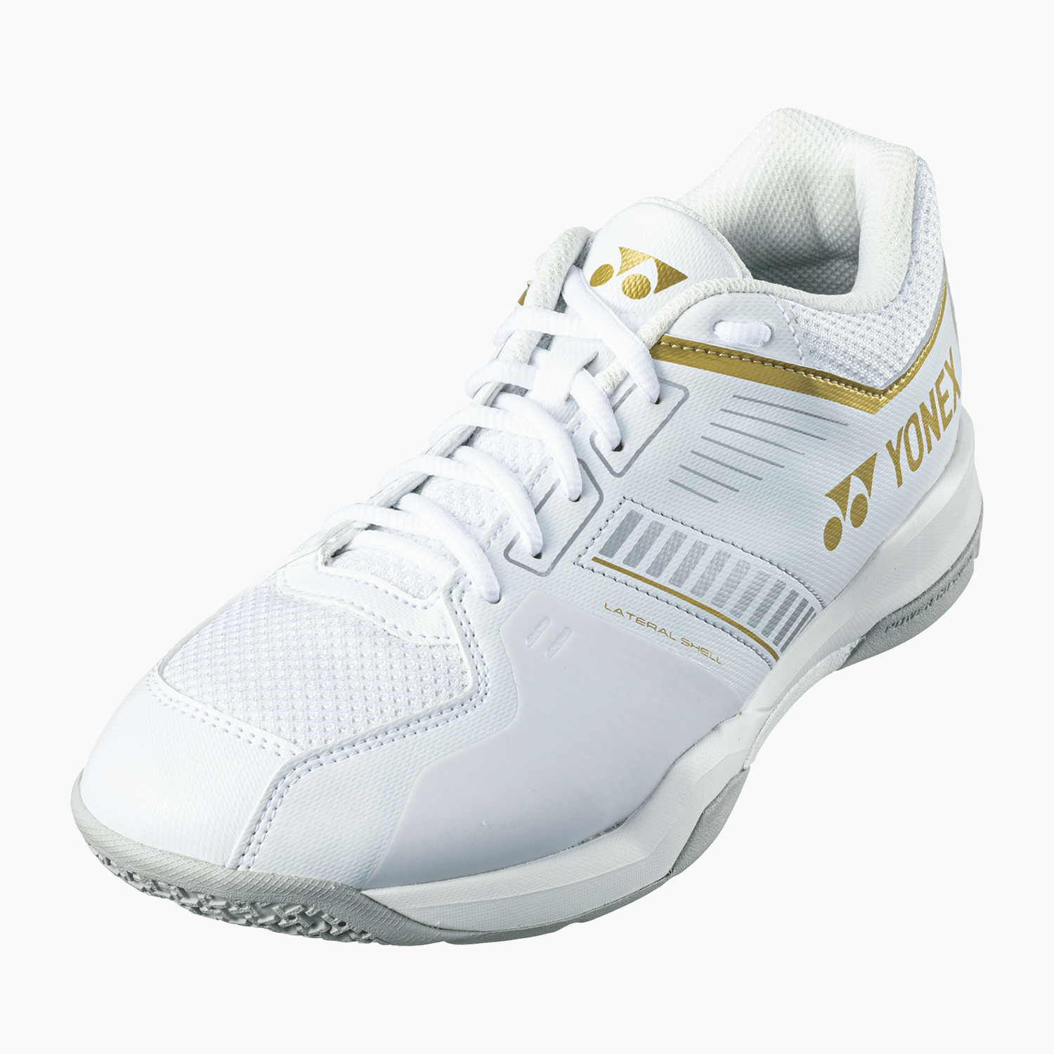 Yonex Power Cushion Strider Flow WIDE Badminton Shoes (White/ Gold) MEN'S - 2G SPORTS