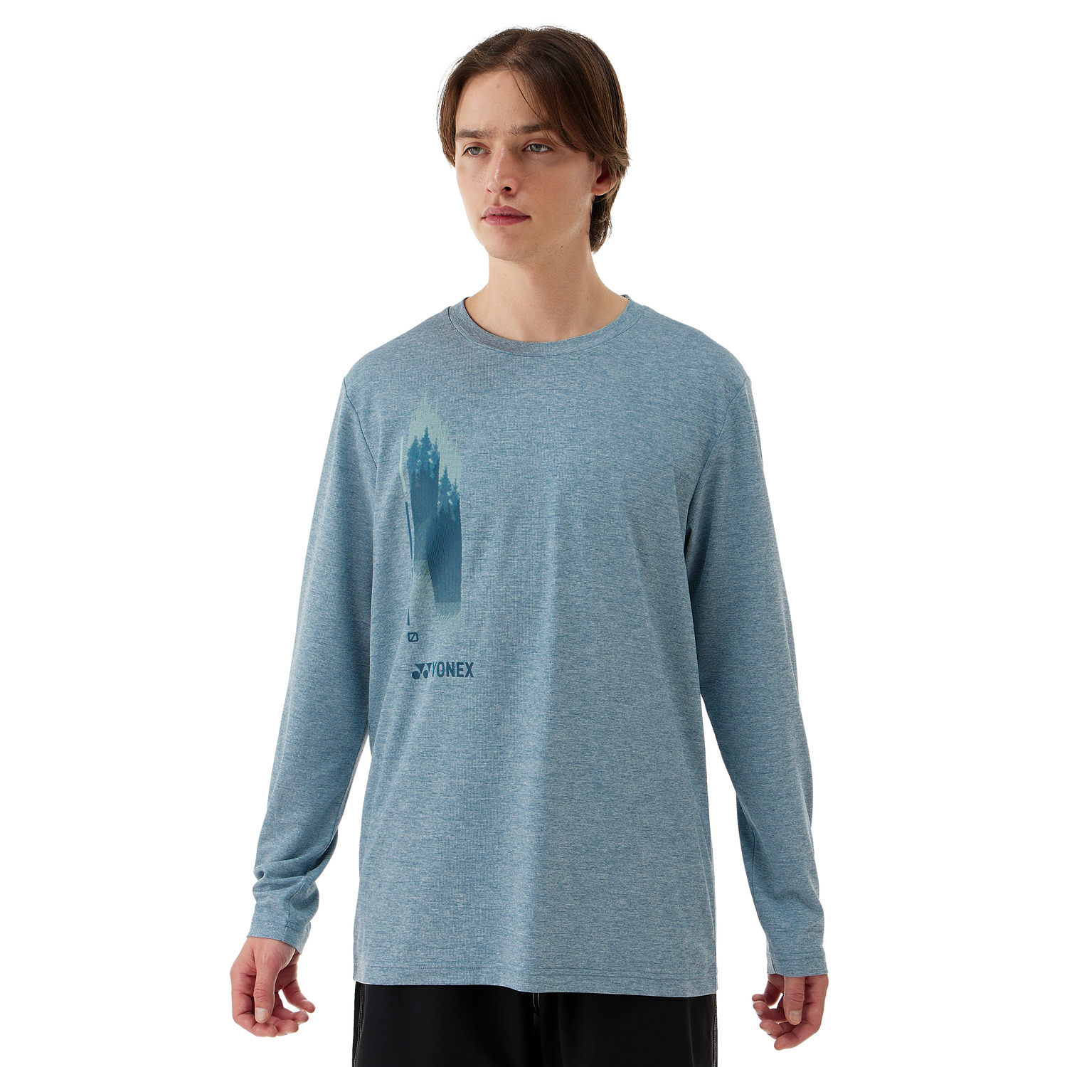 Yonex Longsleeves Sports Shirt (Fitted Style) 16805 Felt Blue UNISEX