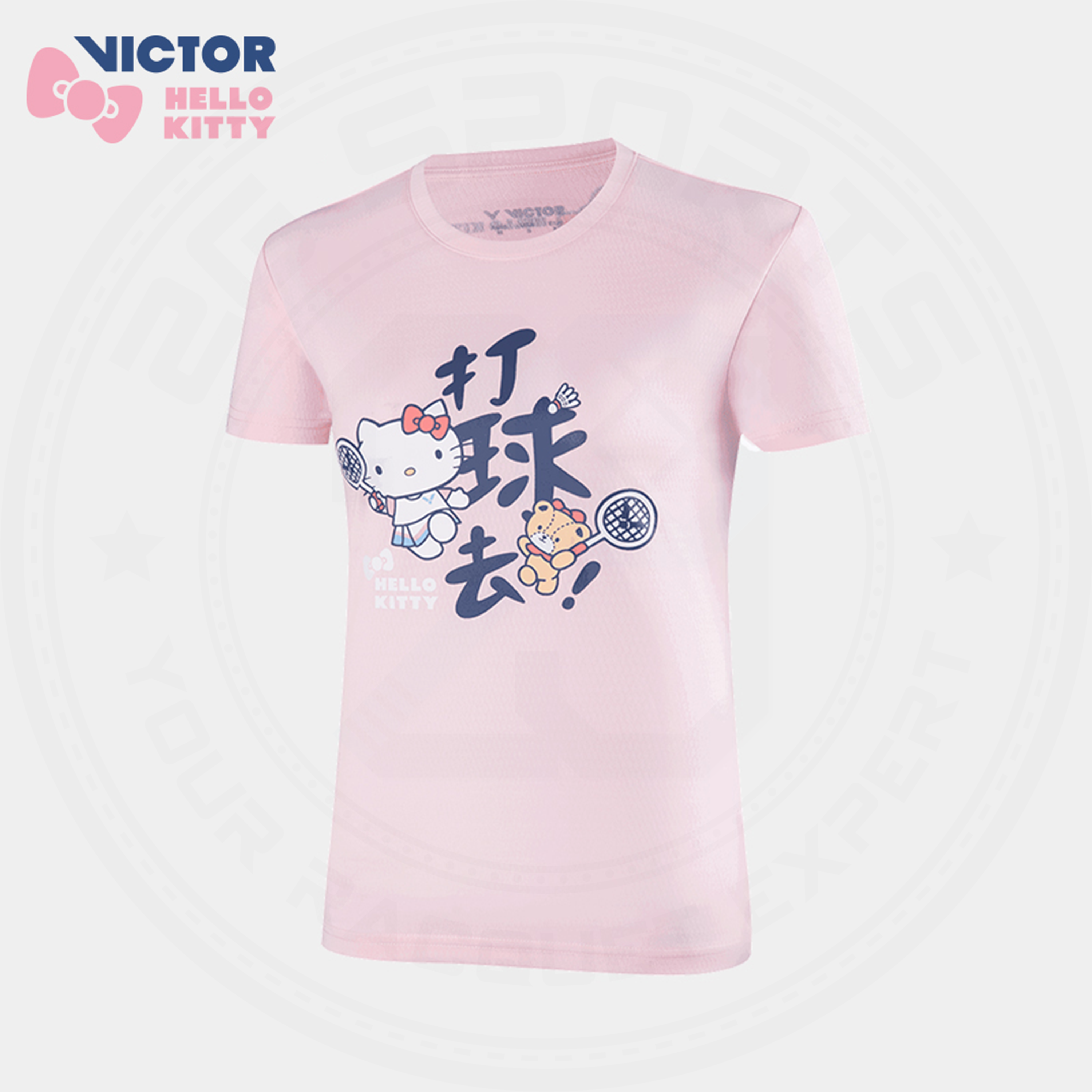 Victor X Hello Kitty T-KT202 Sport Shirt Pink WOMEN'S